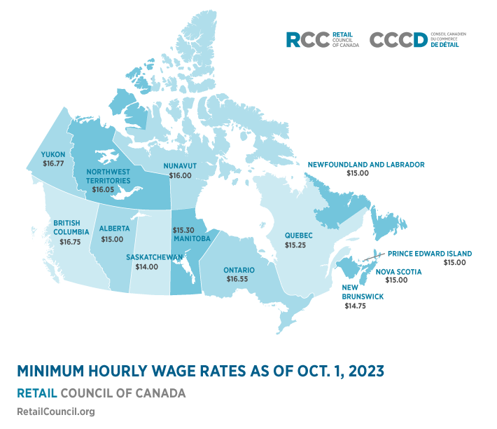 Minimum Wage by Province Retail Council of Canada
